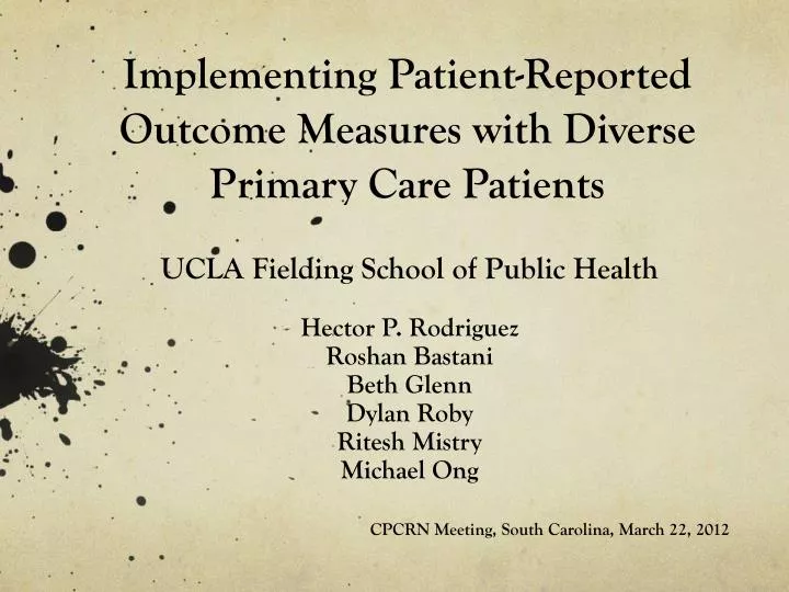 implementing patient reported outcome measures with diverse primary care patients