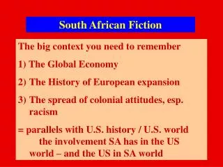 South African Fiction