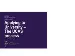 LEEDS METROPOLITAN UNIVERSITY Applying to University – The UCAS process - slide 1