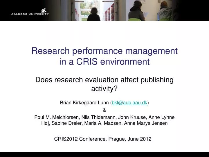 research performance management in a cris environment