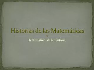 historias de las matem ticas