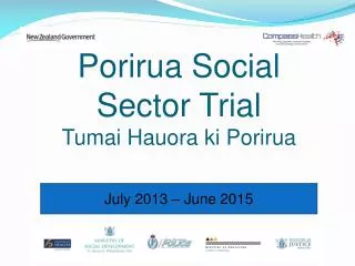 Porirua Social Sector Trial Tumai Hauora ki Porirua