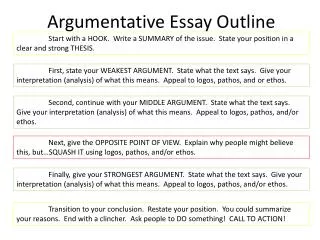 Argumentative Essay Outline