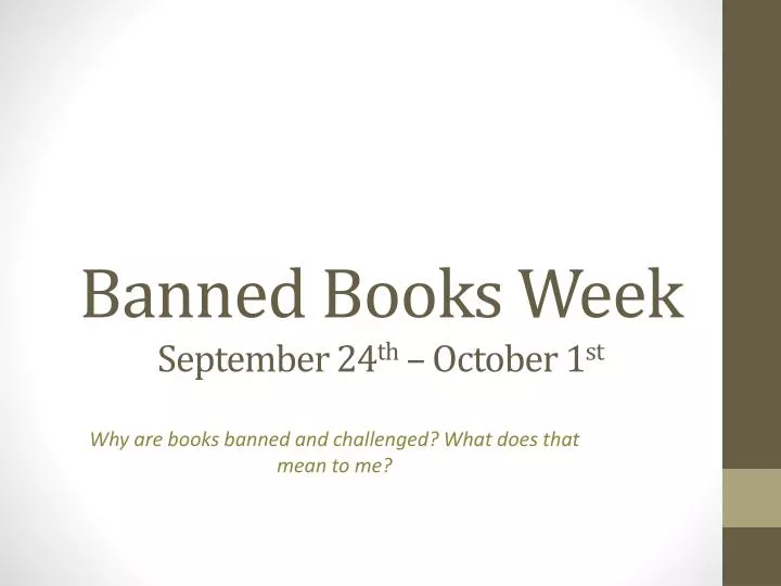 banned books week september 24 th october 1 st