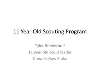 11 Year Old Scouting Program