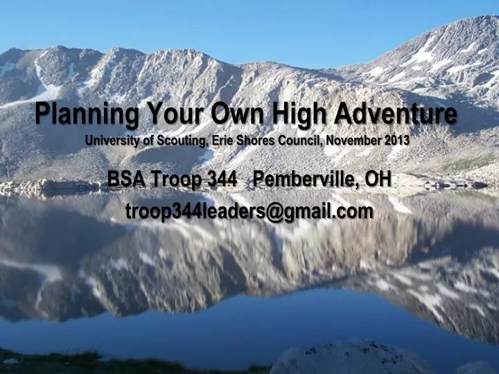 planning your own high adventure