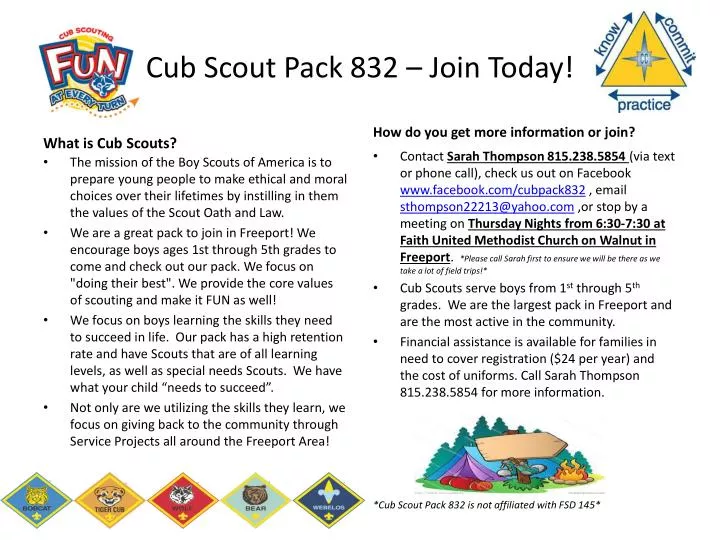 cub scout pack 832 join today