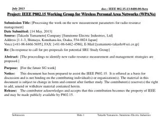 Project: IEEE P802.15 Working Group for Wireless Personal Area Networks (WPANs)