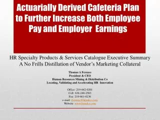 HR Specialty Products &amp; Services Catalogue Executive Summary