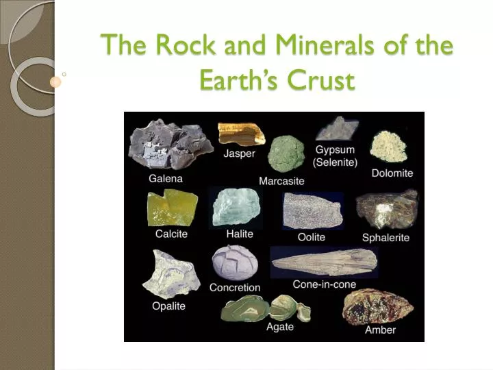the rock and minerals of the earth s crust