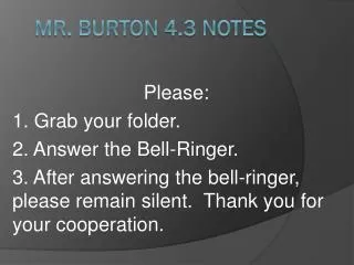 Mr. Burton 4.3 Notes