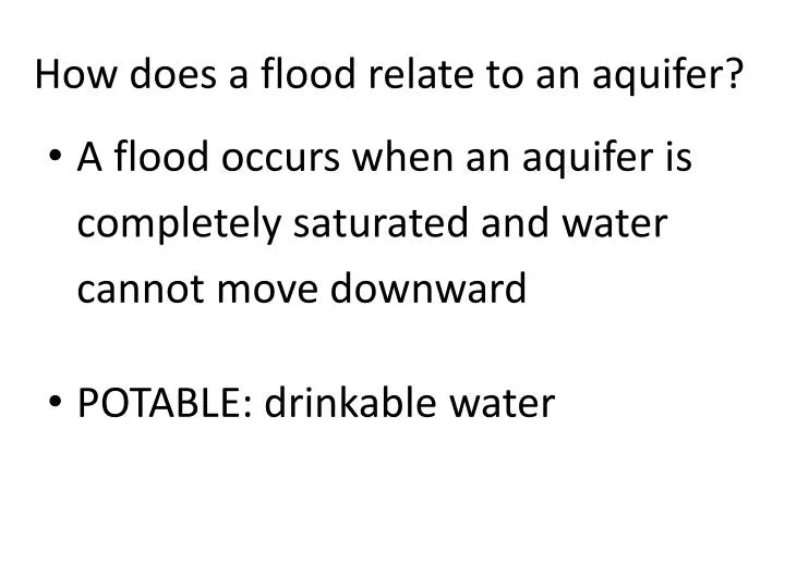 how does a flood relate to an aquifer