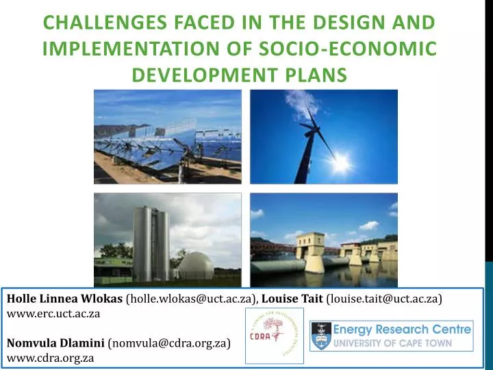 challenges faced in the design and implementation of socio economic development plans