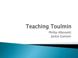Teaching Toulmin