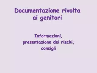 documentazione rivolta ai genitori
