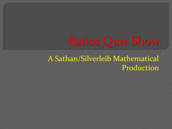 ratios quiz show