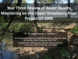 Year Three Review of Water Quality Monitoring on the Upper Strawberry River Project 07-1000