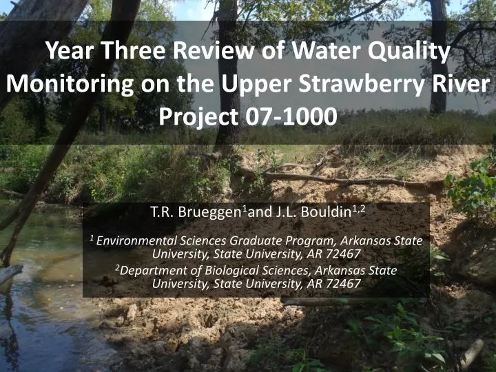 year three review of water quality monitoring on the upper strawberry river project 07 1000