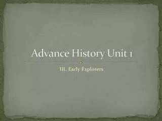 Advance History Unit 1
