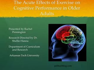 The Acute Effects of Exercise on Cognitive Performance in Older Adults