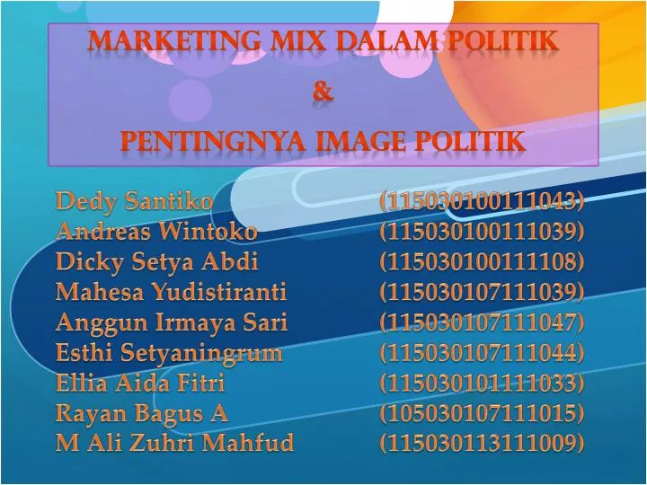 marketing mix dalam politik pentingnya image politik