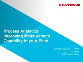 Process Analytics: Improving Measurement Capability in your Plant