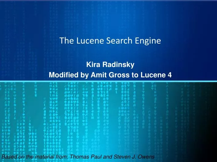 the lucene search engine