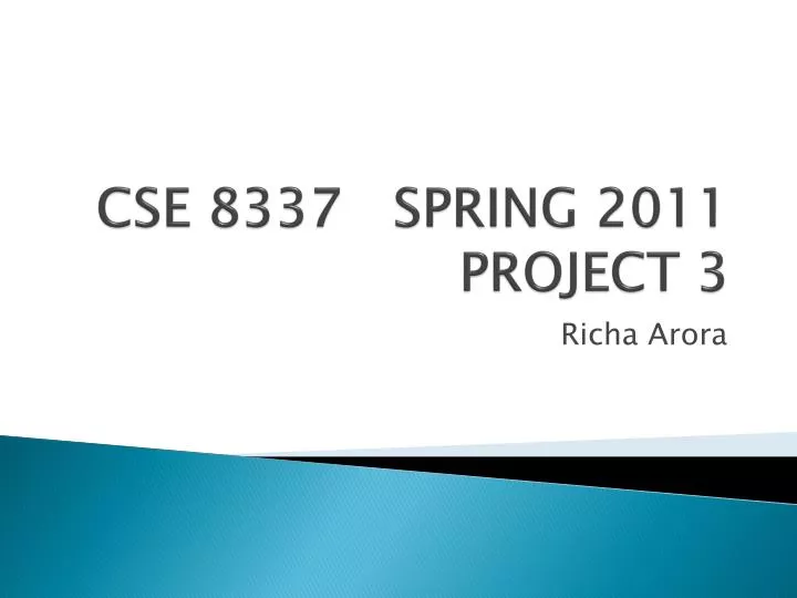 cse 8337 spring 2011 project 3