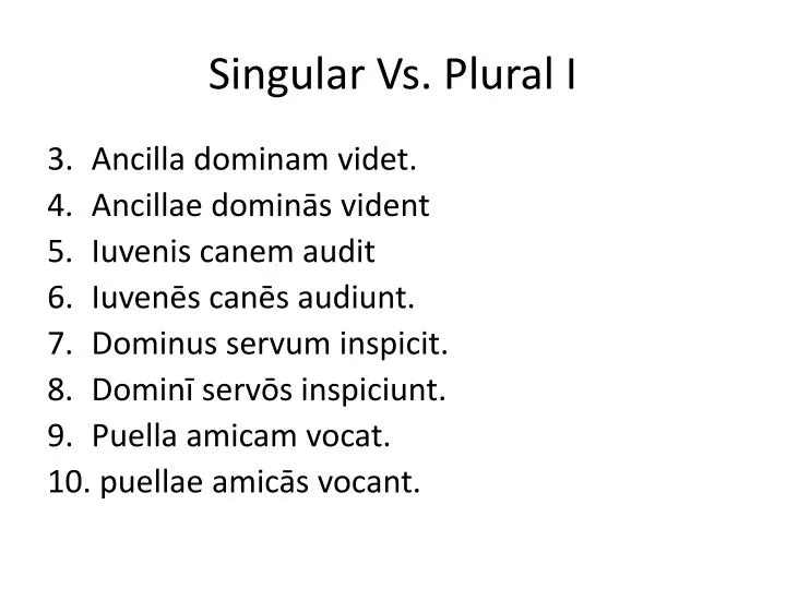 singular vs plural i
