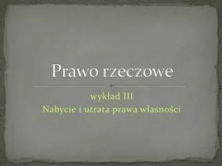 Prawo rzeczowe