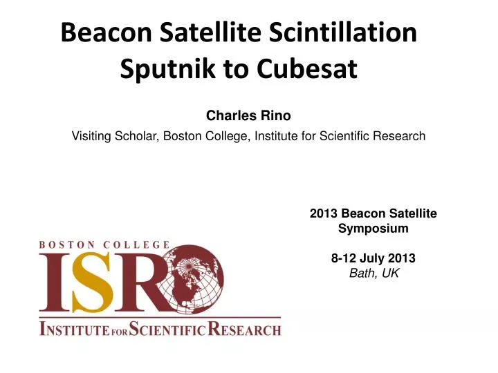 beacon satellite scintillation sputnik to cubesat