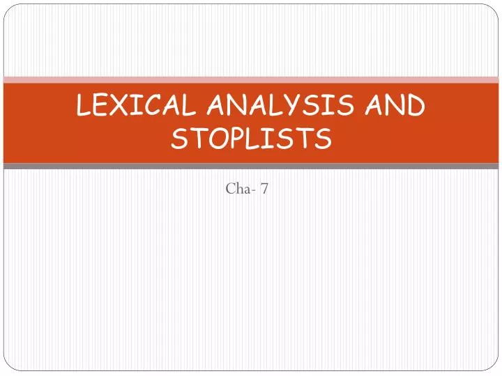 lexical analysis and stoplists