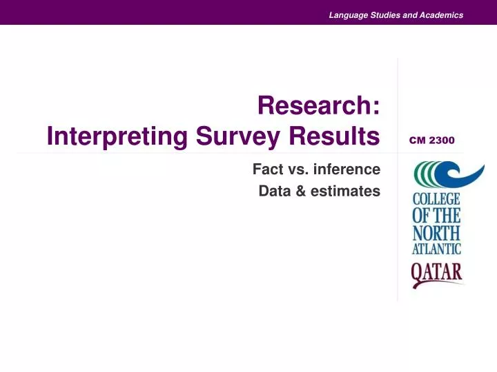 research interpreting survey results