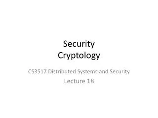 Security Cryptology