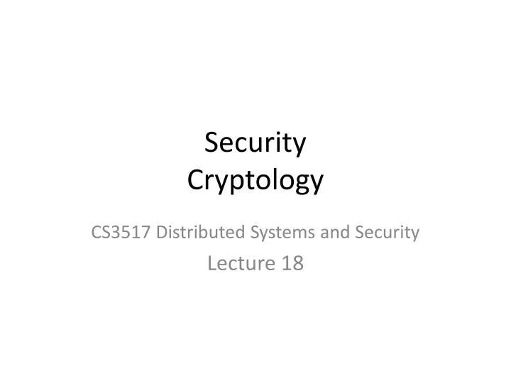 security cryptology