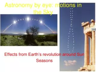Astronomy by eye: motions in the Sky