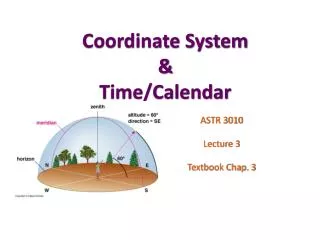 Coordinate System &amp; Time/Calendar