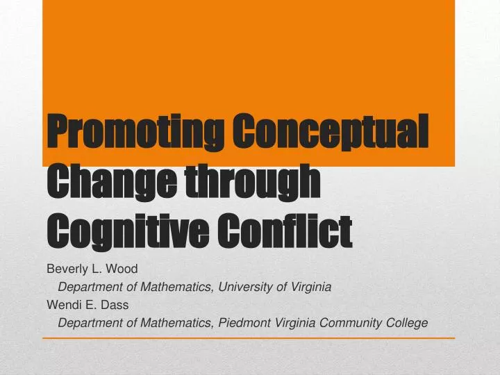 promoting conceptual change through cognitive conflict