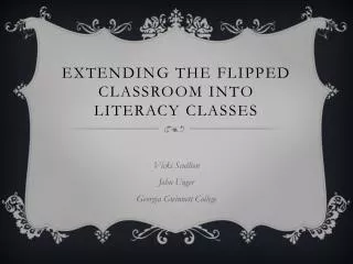 Extending the Flipped Classroom into Literacy Classes