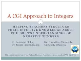 A CGI Approach to Integers