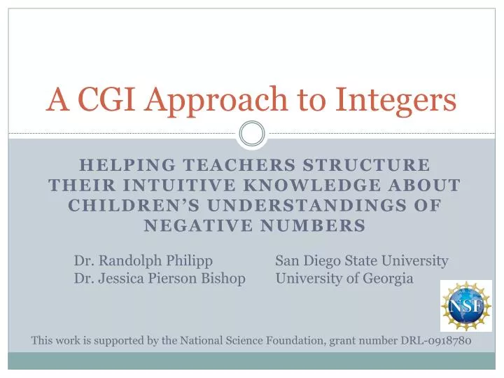 a cgi approach to integers
