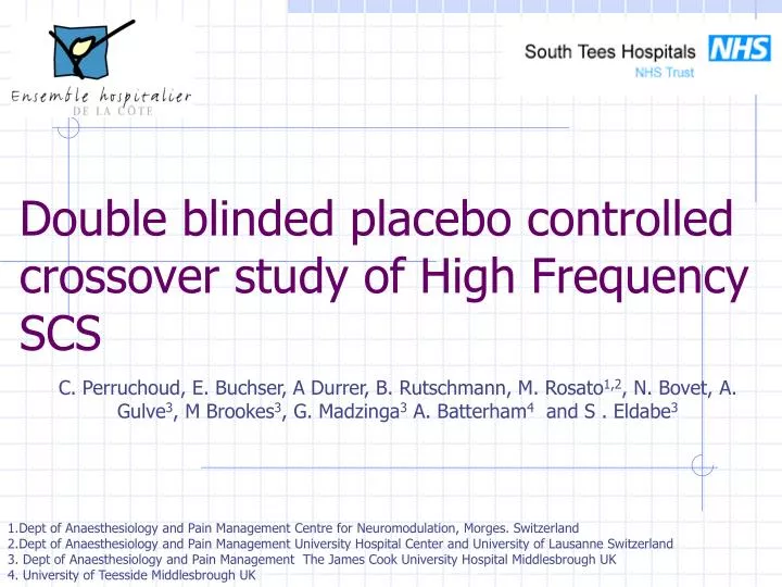 double blinded placebo controlled crossover study of high frequency scs