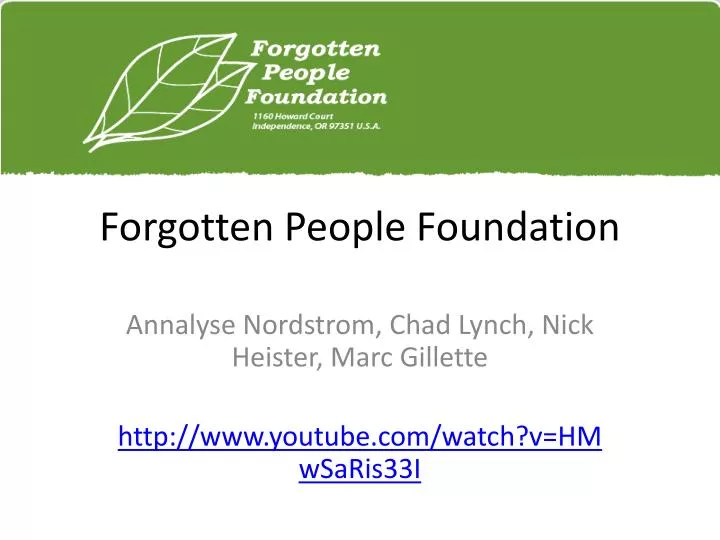 forgotten people foundation