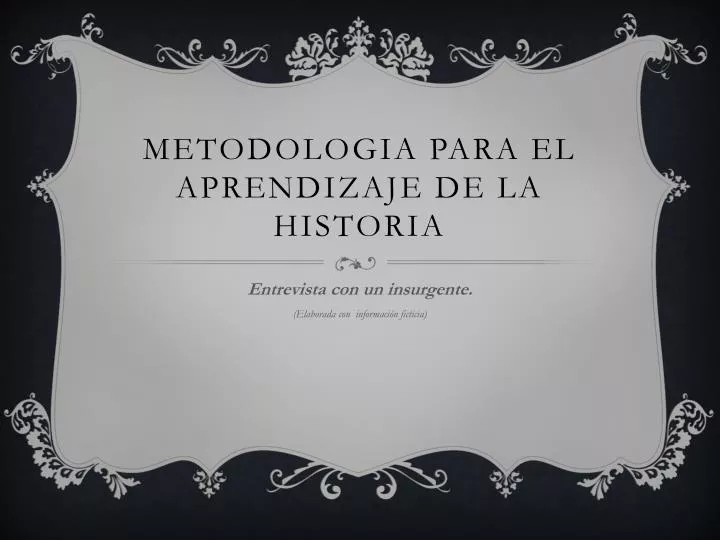 metodologia para el aprendizaje de la historia