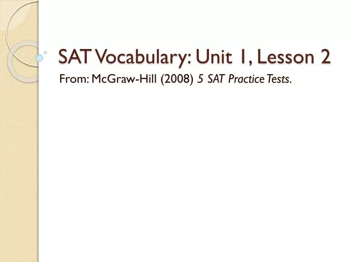sat vocabulary unit 1 lesson 2