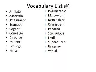 vocabulary list 4