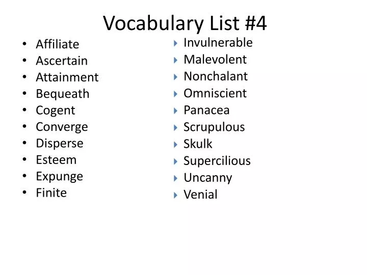 vocabulary list 4