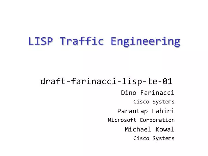 lisp traffic engineering