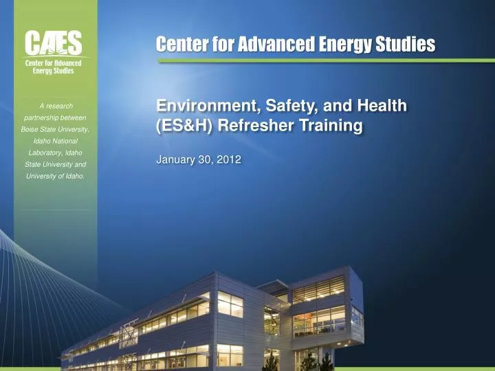 center for advanced energy studies