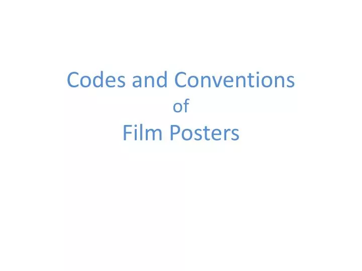 codes and conventions of film posters